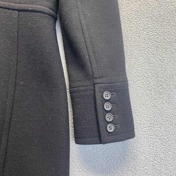 J. Crew Classic Lady Day Coat Size P2 Black Italian Double Cloth Wool Petite - Picture 8 of 11